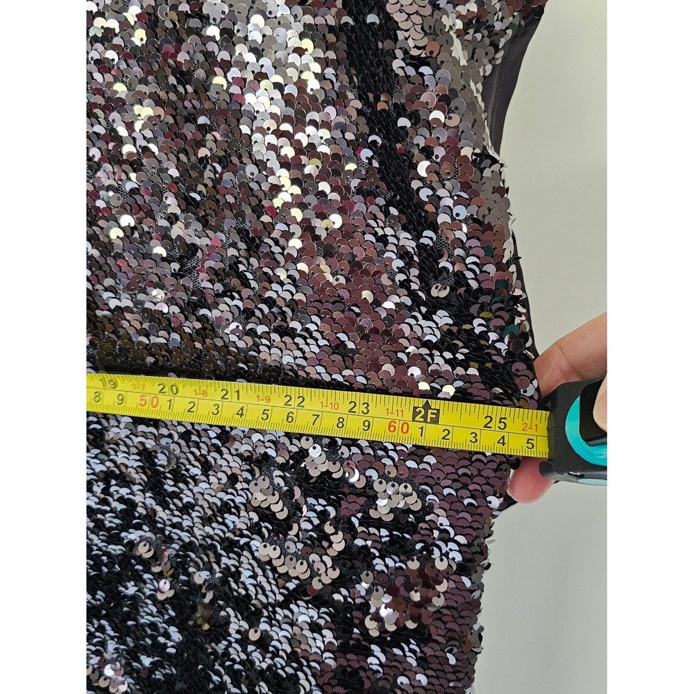 Ann Taylor‎ Factory Black Sequin Cap Sleeve Blouse SZ XL - Picture 6 of 9